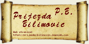 Prijezda Bilimović vizit kartica